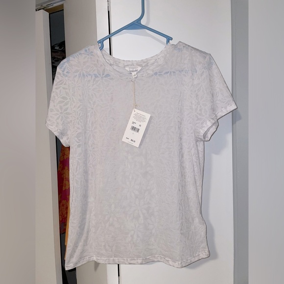 Floral Burnout Short Sleeve Tee- NWT size Large - Picture 7 of 10